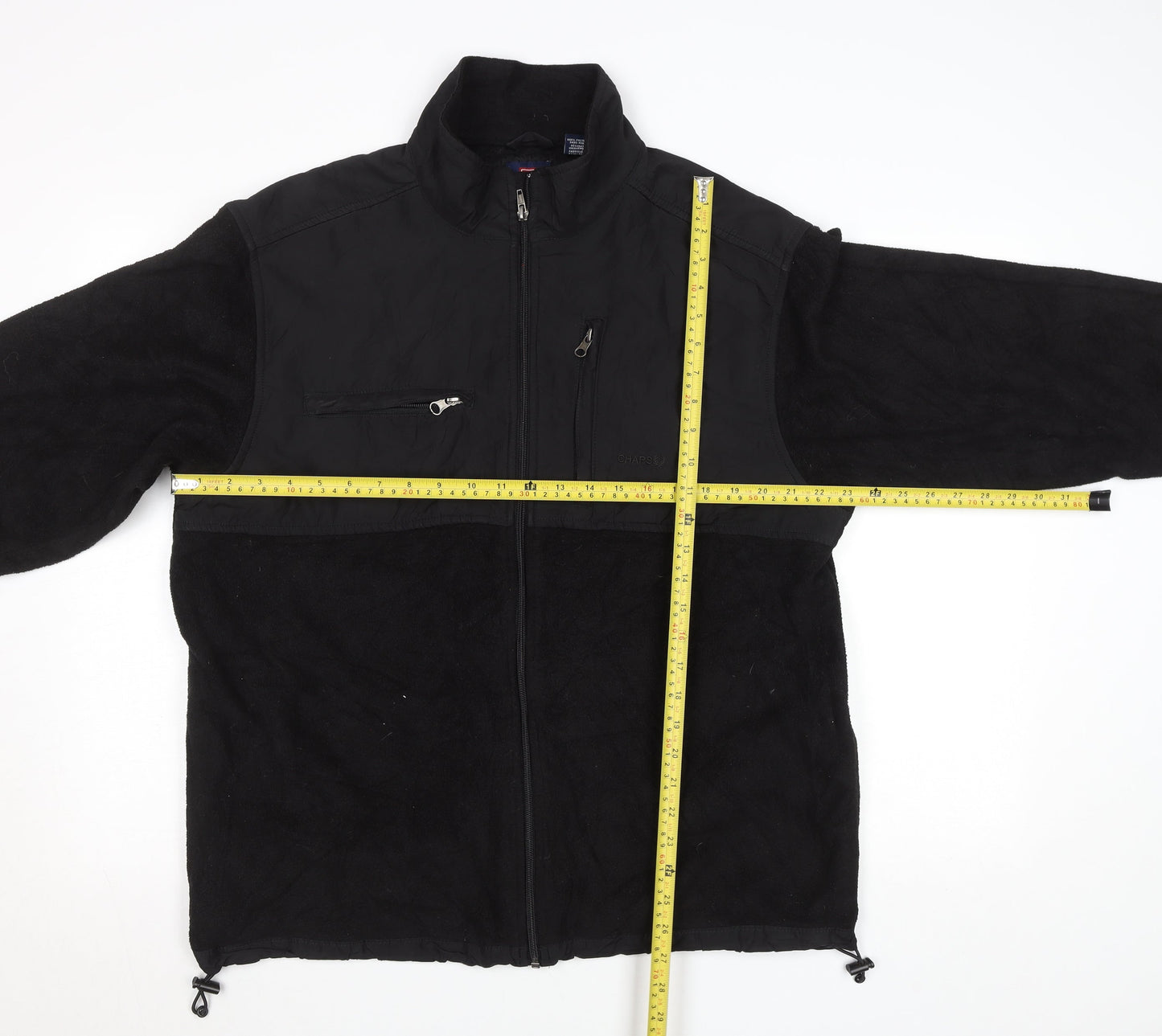 Chaps Unisex Black Fleece Zip Jacket XL Full Zip Casual