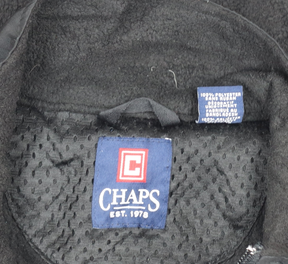 Chaps Unisex Black Fleece Zip Jacket XL Full Zip Casual