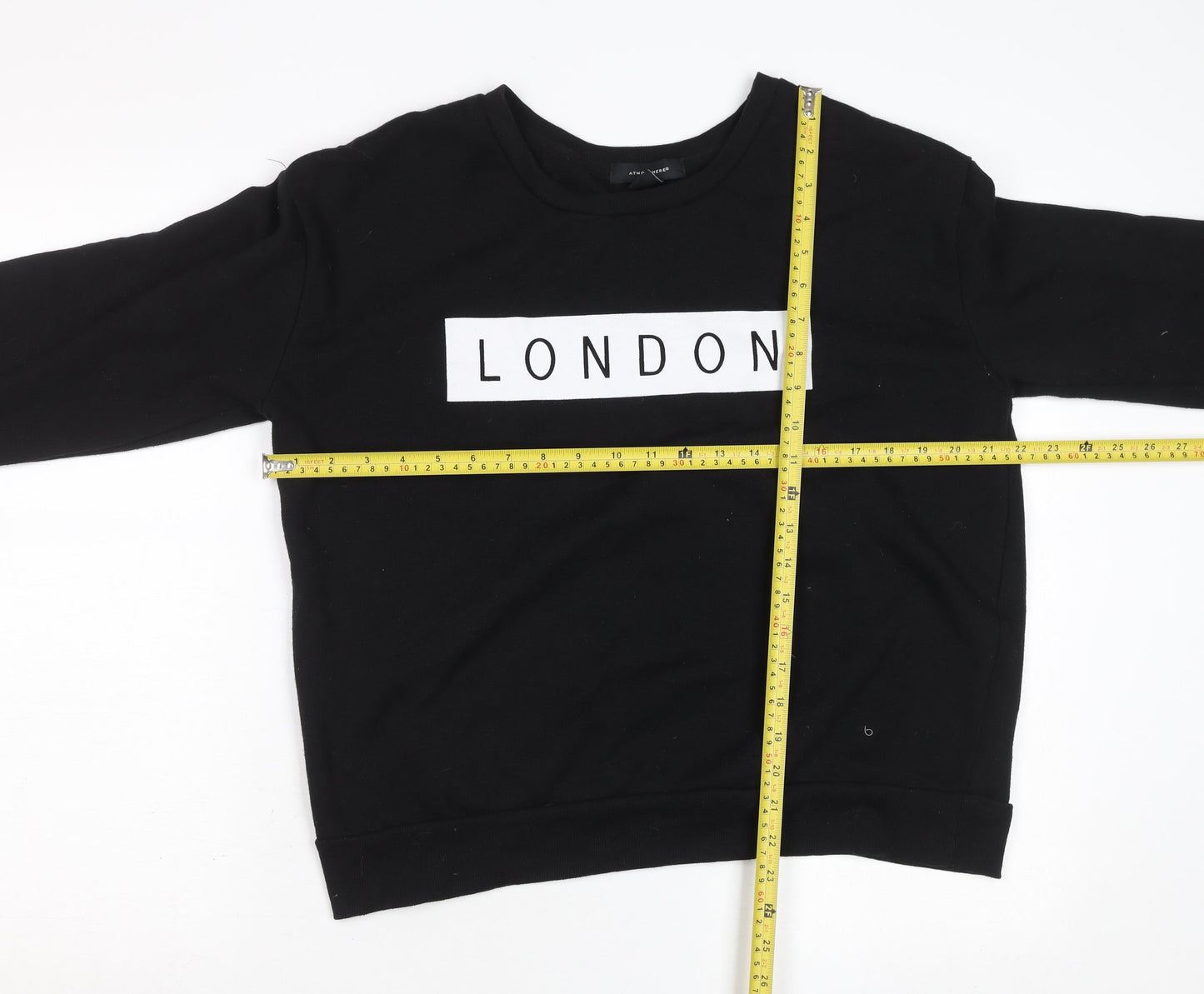 New Look Women Black London Graphic Pullover Sweatshirt Size M