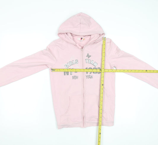 Marks and Spencer Girls Pale Pink Full Zip Hoodie 13-14 Years