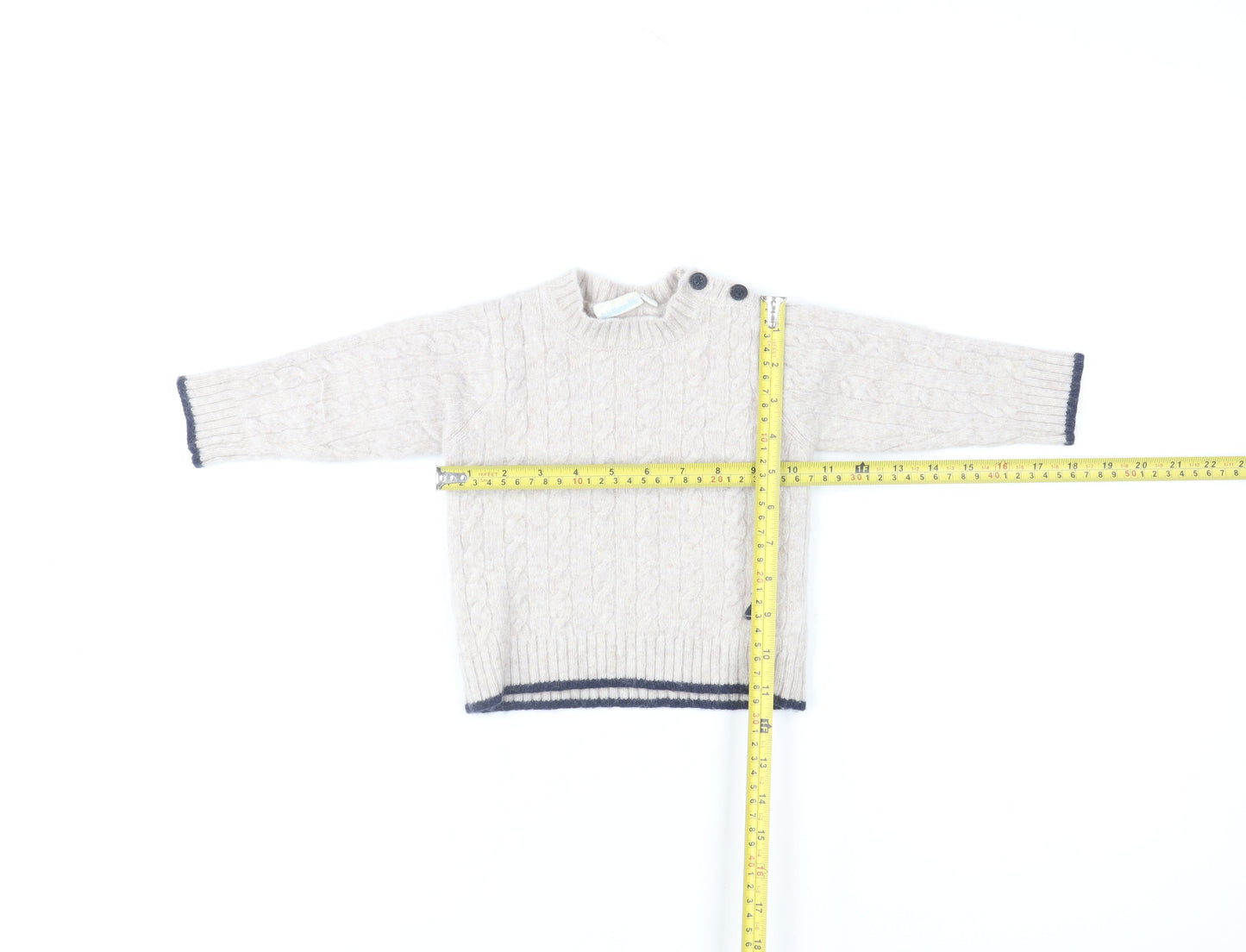 JoJo Maman Bébé Beige Lambswool Knit Baby Jumper 18-24 Months