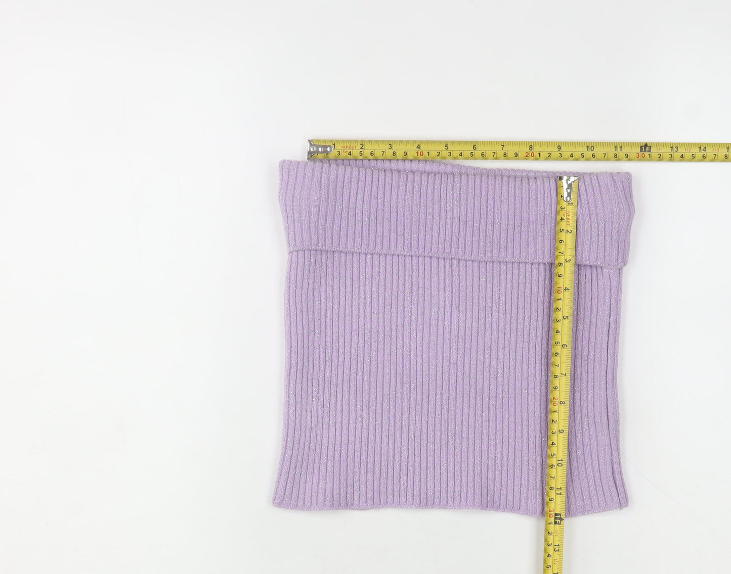 Todayswoman Womens Purple Strapless Ribbed Knit Camisole Top Size 14/16