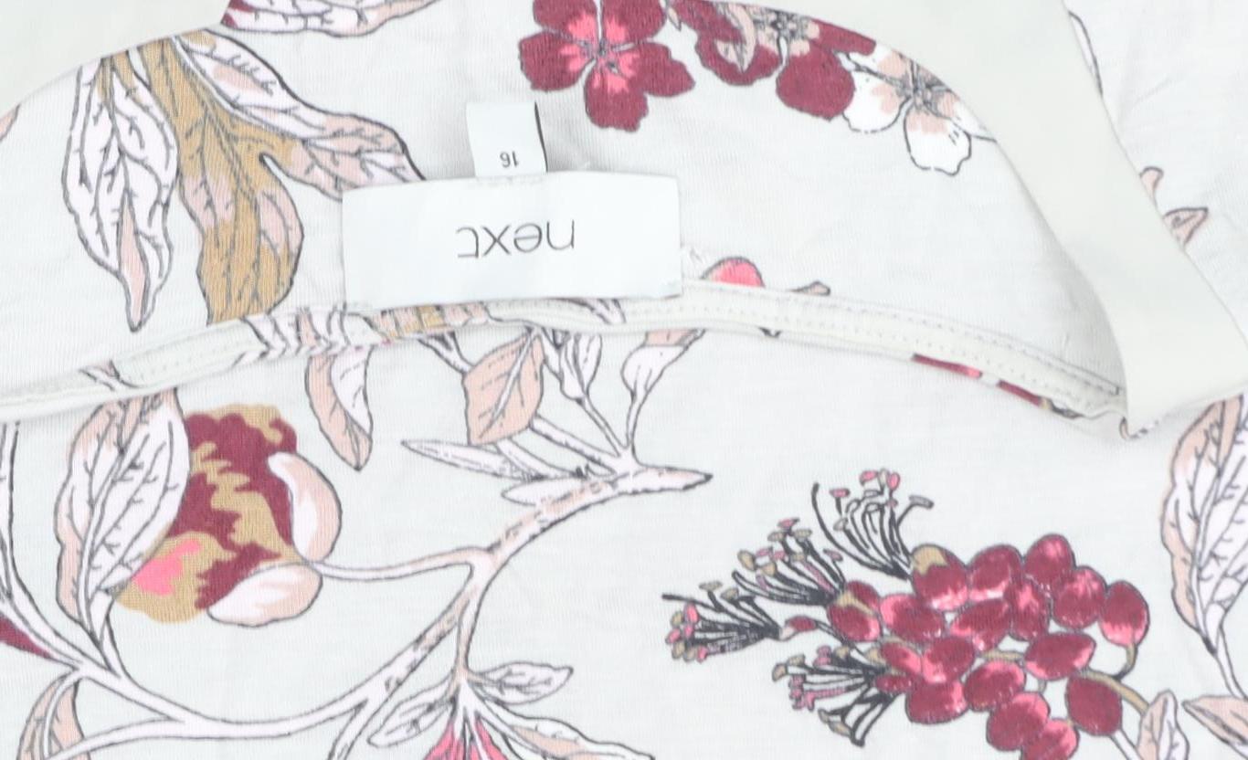 Next Womens Floral Viscose Sleeveless V-Neck Blouse Size 16 Multicoloured