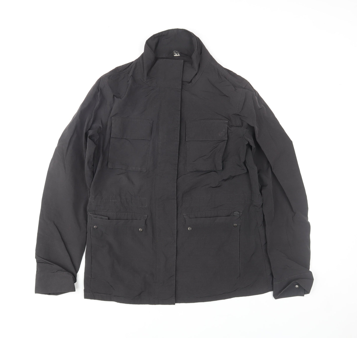 Superdry Womens Black Military Jacket Size 12 Cotton Blend