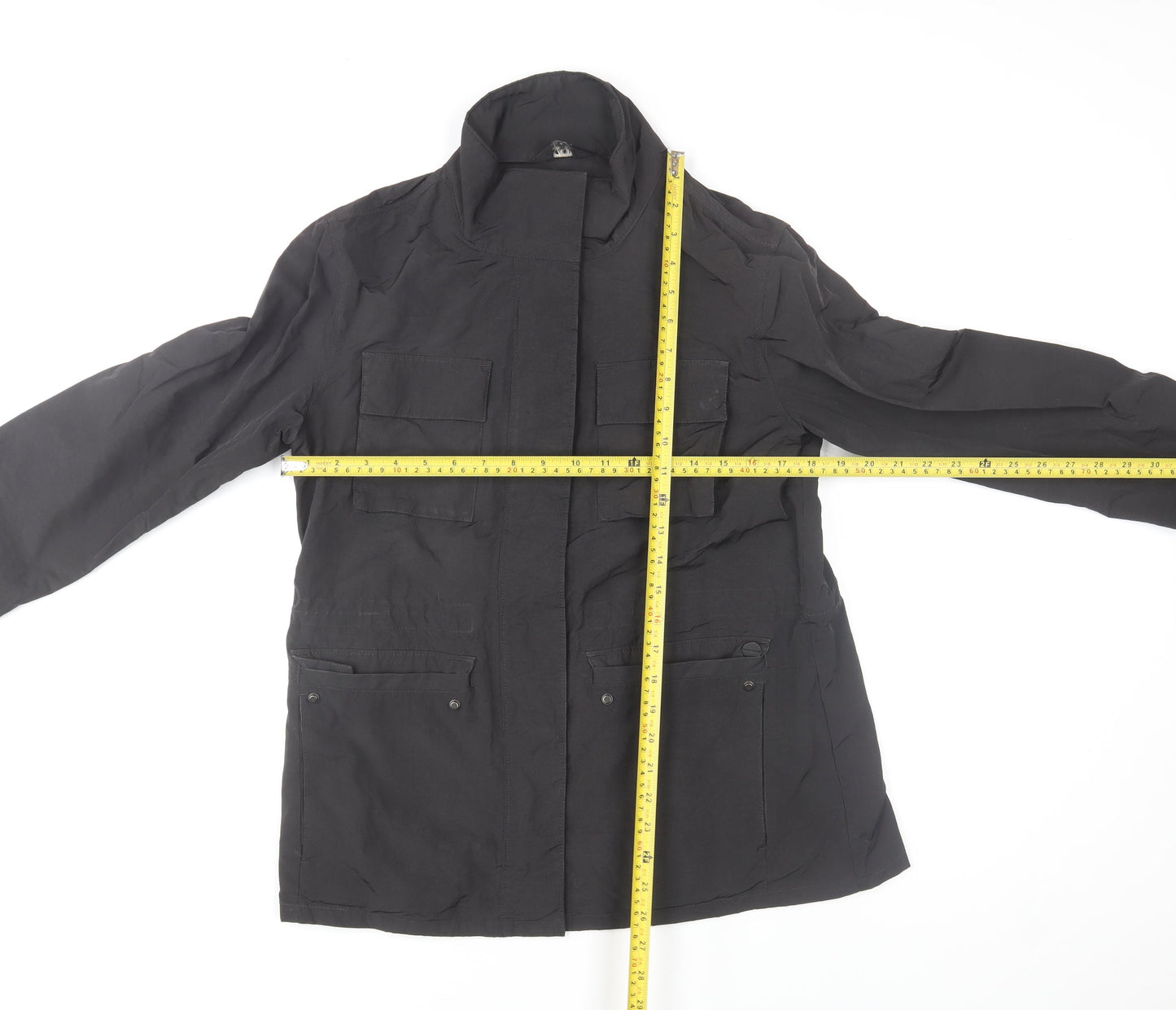 Superdry Womens Black Military Jacket Size 12 Cotton Blend