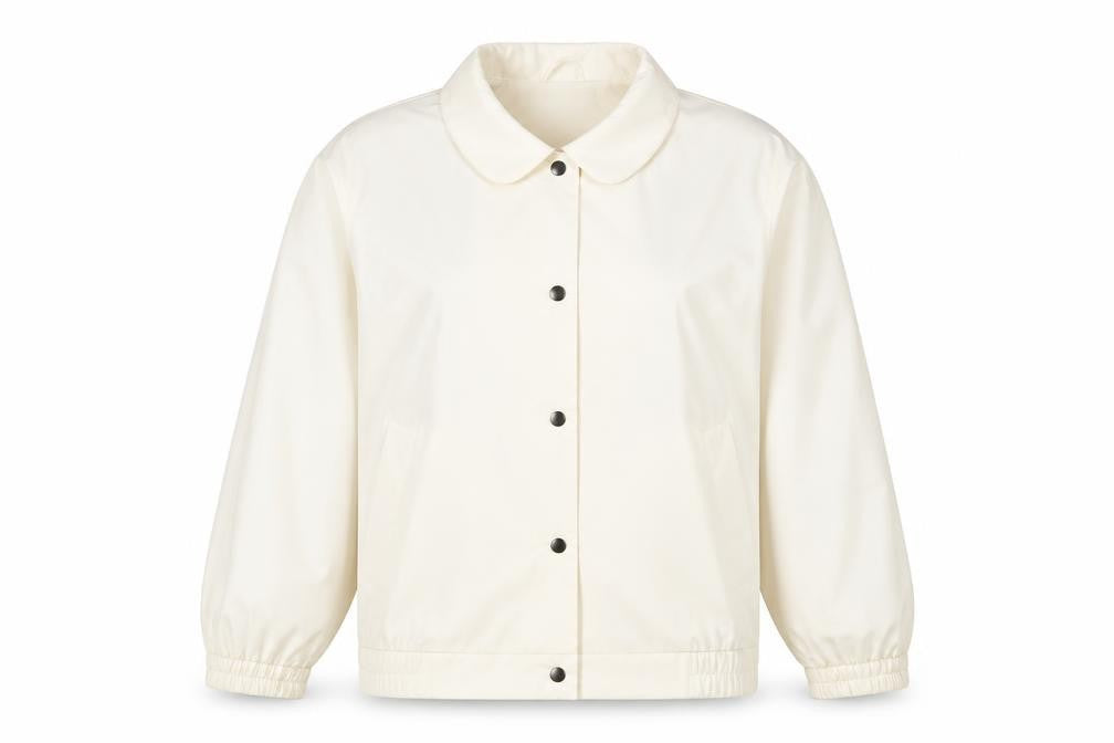 Damart Women Ivory Polyester Lined Basic Jacket Size M