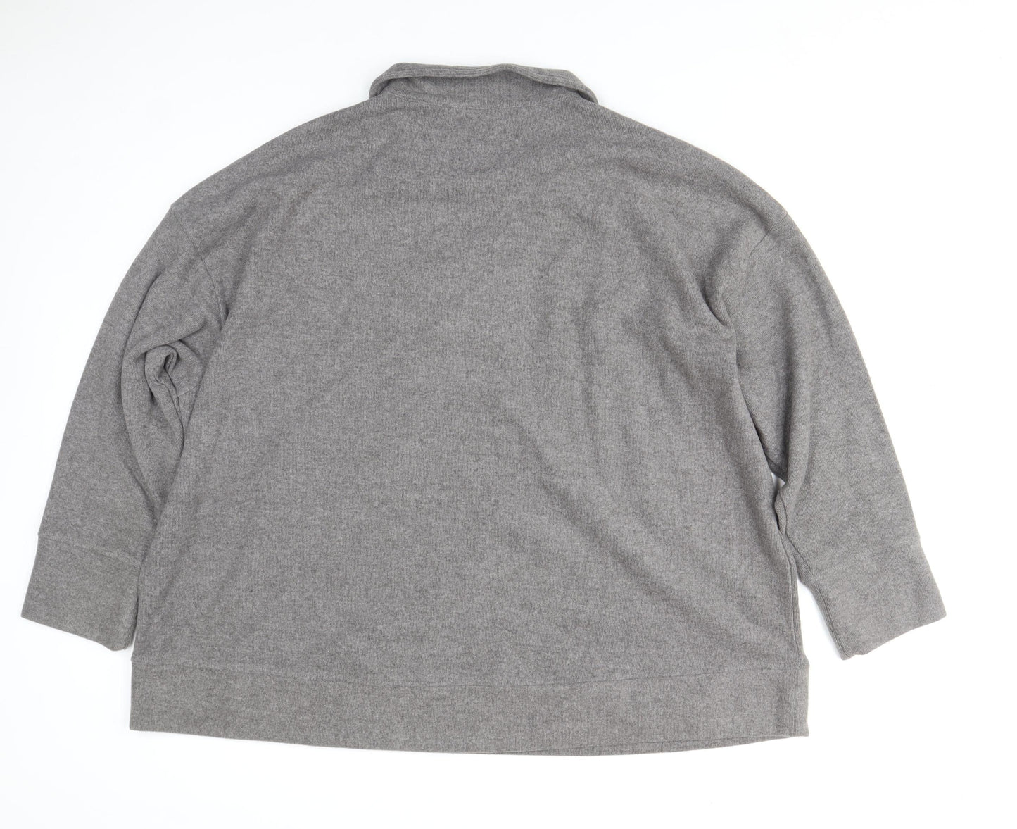 ASOS Men's Grey Henley Sweatshirt Size L Polyester Cotton