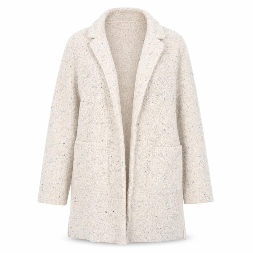 Tu Women Beige Wool Blend Coatigan Small Open Front Mid Length