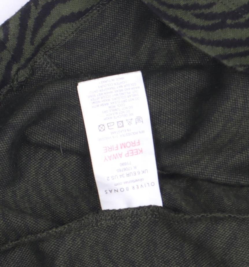 Oliver Bonas Women’s Green Animal Print T-Shirt Dress Size 6