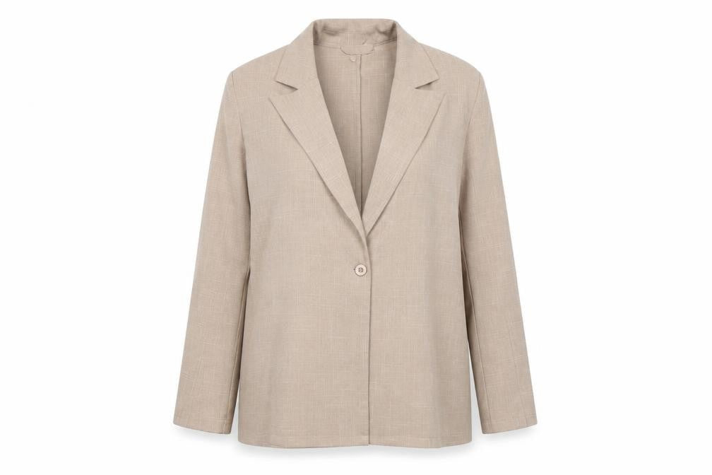 PrettyLittleThing Women Beige Single-Breasted Blazer Size 8