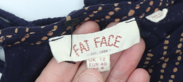Womens UK Size 12 Fat Face Blue Viscose Blouse