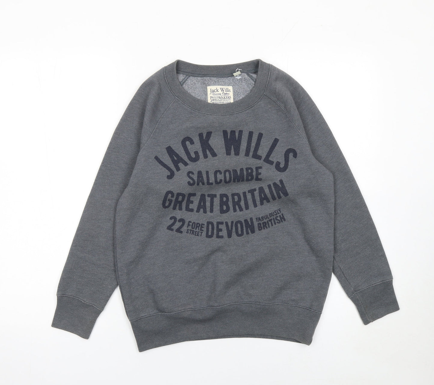 Womens UK 8 Regular Jack Wills Grey Pullover Sweatshirt