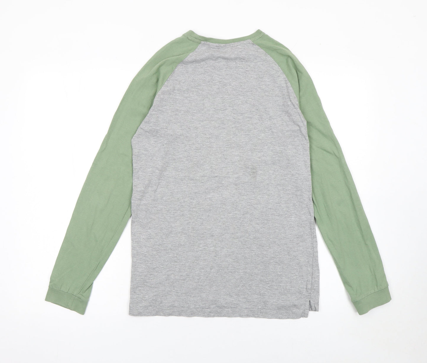 Jack Wills Boys Grey Green Long Sleeve Logo T-Shirt 14-15 Years