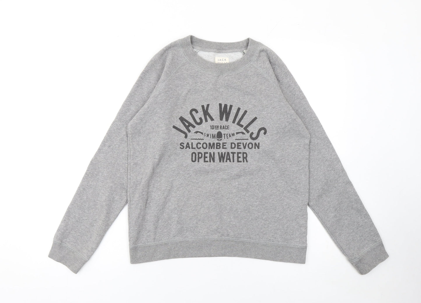 Womens UK 12 Regular Jack Wills Grey Pullover Sweatshirt