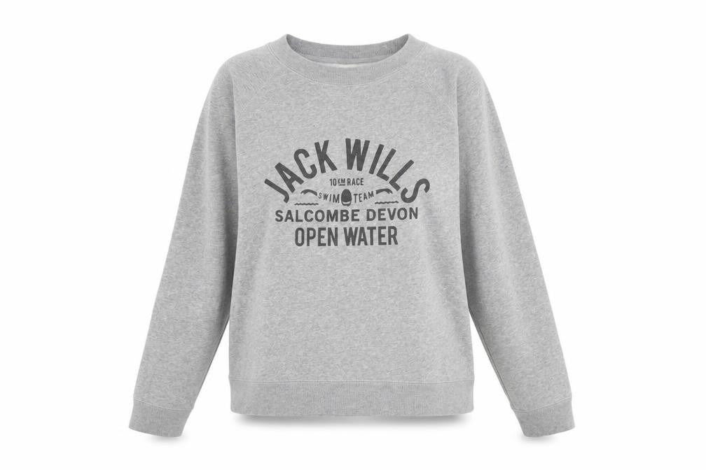 Womens UK 12 Regular Jack Wills Grey Pullover Sweatshirt