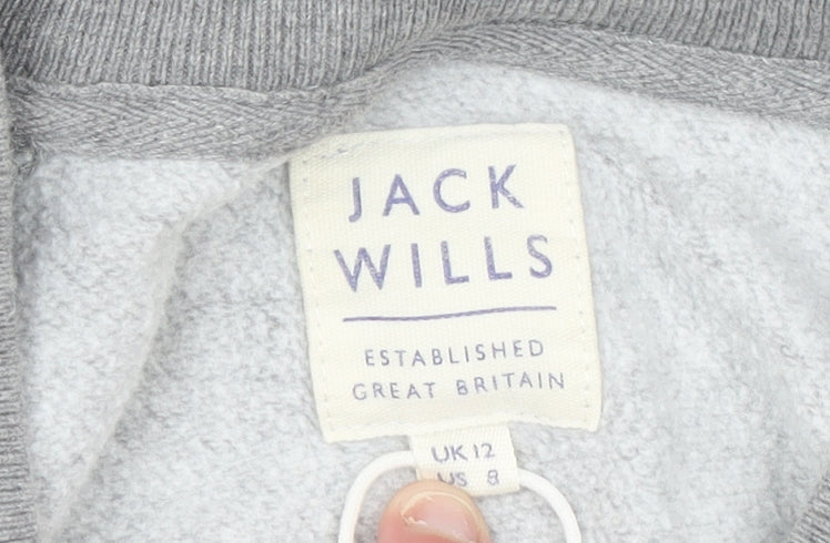 Womens UK 12 Regular Jack Wills Grey Pullover Sweatshirt