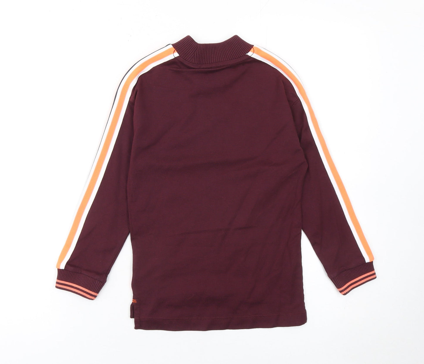Marks and Spencer Boys Red Stripe Sleeve Mock Neck Sweatshirt 6-7 Years