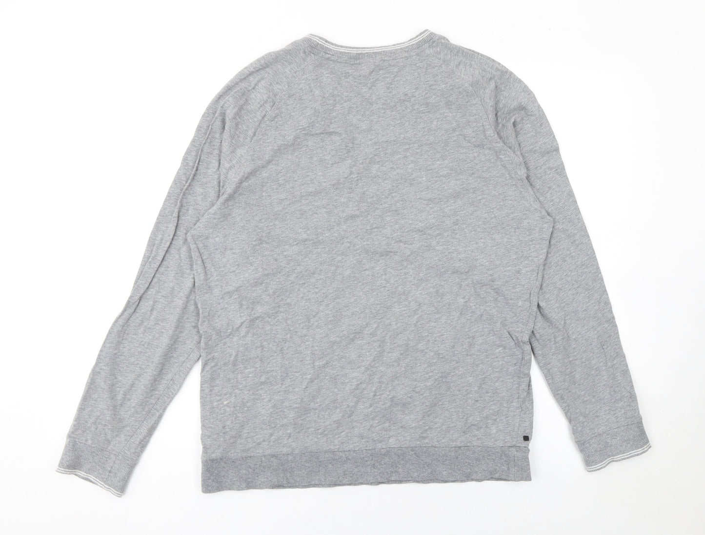 Hugo Boss Men's Grey Logo Cotton Pullover Sweatshirt Size L