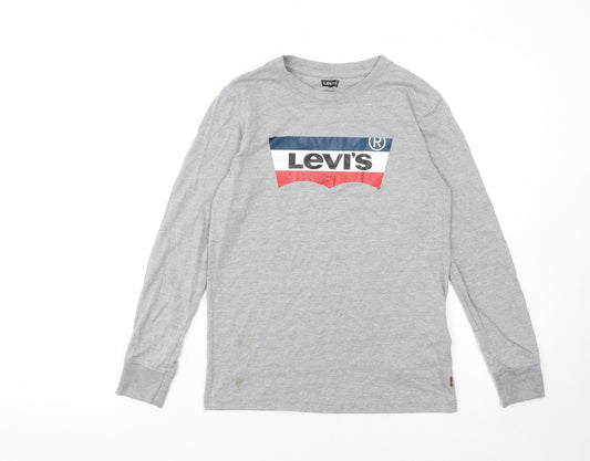 Levi's Boys Grey Long Sleeve Logo T-Shirt Size 14 Years