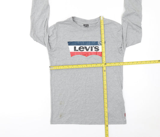 Levi's Boys Grey Long Sleeve Logo T-Shirt Size 14 Years