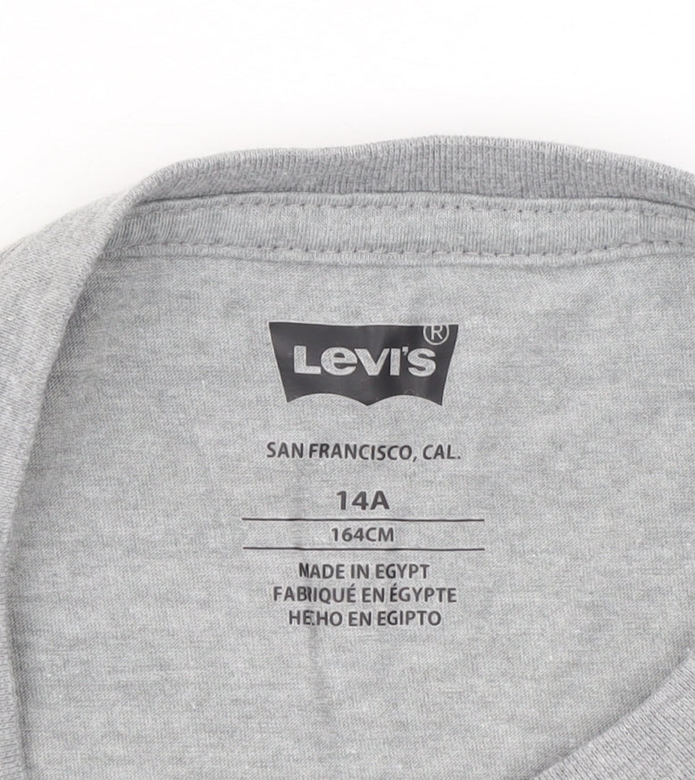 Levi's Boys Grey Long Sleeve Logo T-Shirt Size 14 Years