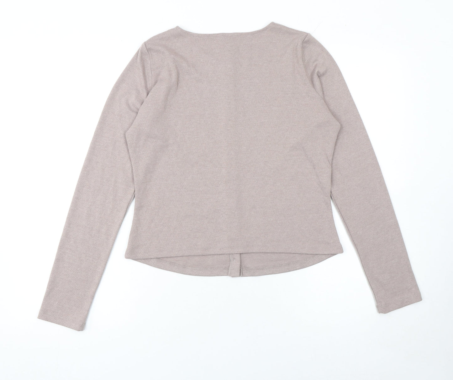 Motel Womens Beige Long Sleeve Button Cardigan Size L