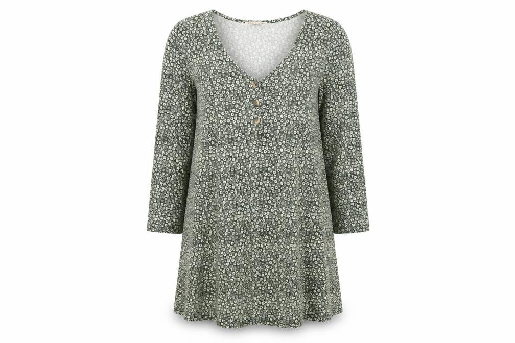 Pull&Bear Women's Green Floral A-Line Viscose Dress Size 12