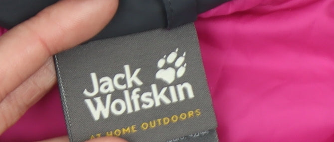 Jack Wolfskin Women’s Grey L Puffer Jacket Hooded Down Outdoor Coat