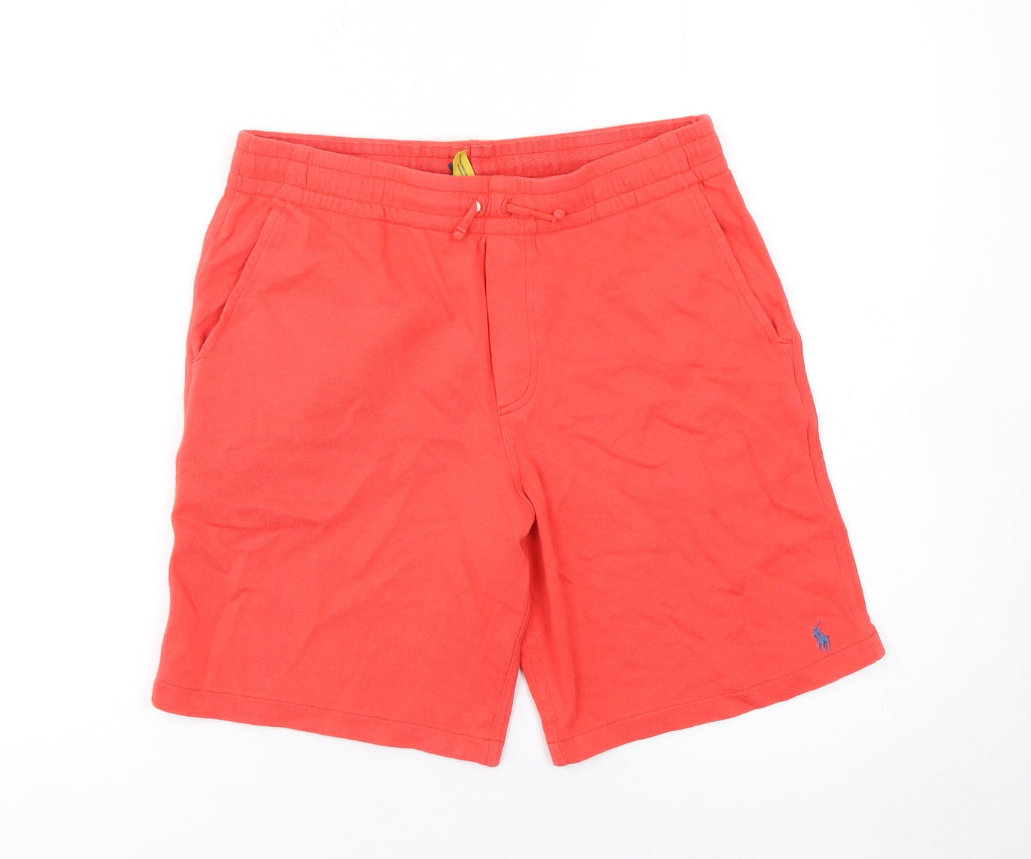 Ralph Lauren Boys Red Cotton Sweat Shorts Size 14-16 Years Drawstring Waist
