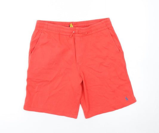 Ralph Lauren Boys Red Cotton Sweat Shorts Size 14-16 Years Drawstring Waist