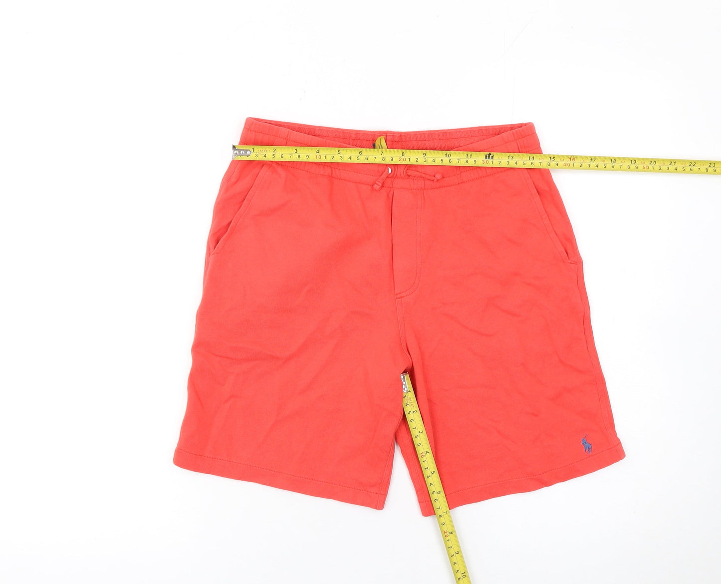 Ralph Lauren Boys Red Cotton Sweat Shorts Size 14-16 Years Drawstring Waist