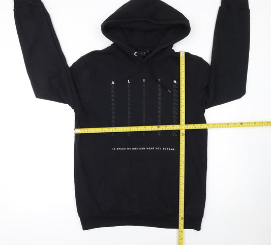 Alien Men's Black Pullover Hoodie Small Graphic Print Fleece Sweatshirt