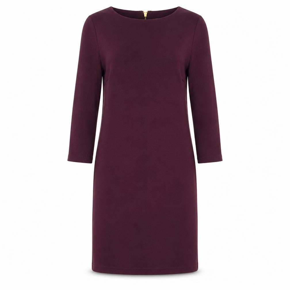 Vila Women Purple Sheath Knee Length Dress Size S 3/4 Sleeve