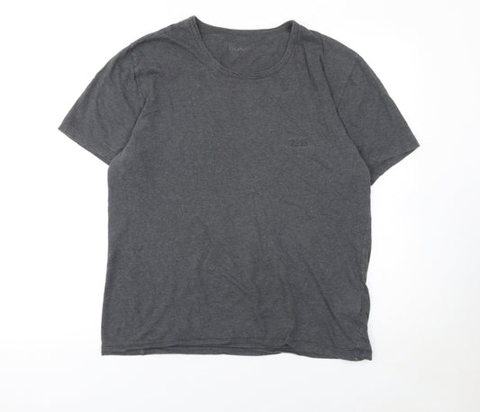 Hugo Boss Men's Grey Cotton Crew Neck Short Sleeve T-Shirt L
