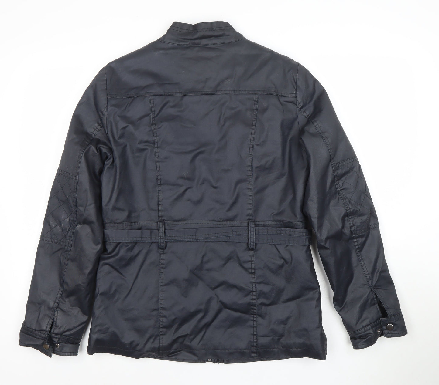 Duchamp Womens Blue Belted Biker Jacket Size 14