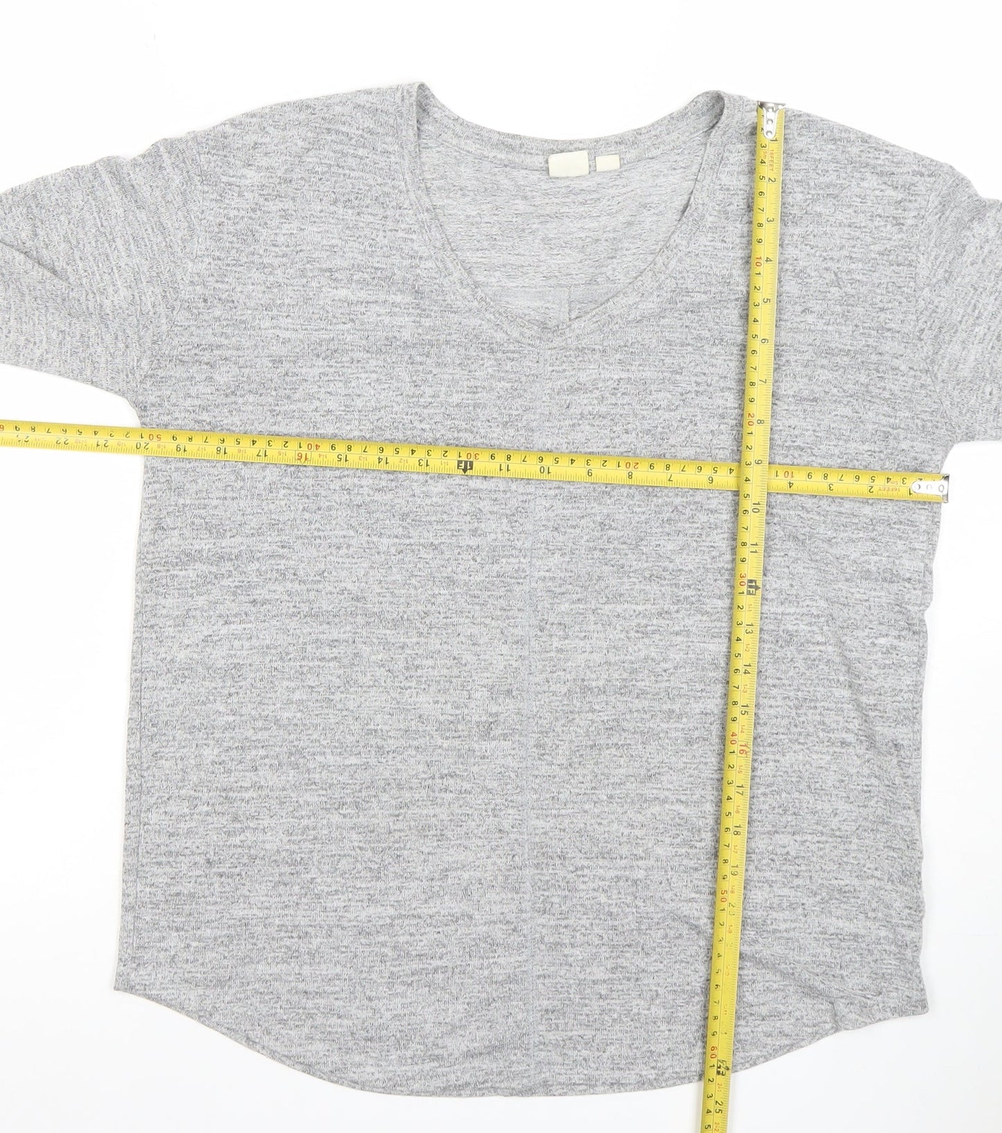 GAP Women’s Grey V-Neck Long Sleeve Basic Jersey T-Shirt Size S