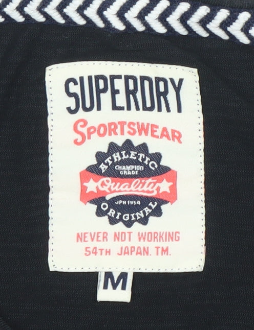 Superdry Women’s Black Cotton Varsity 3/4 Sleeve T-Shirt M