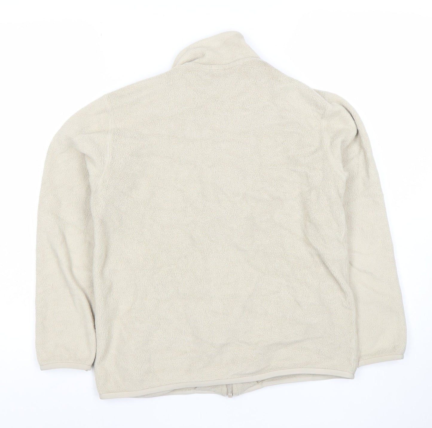 Adidas Womens Beige Fleece Full Zip Jacket Size S