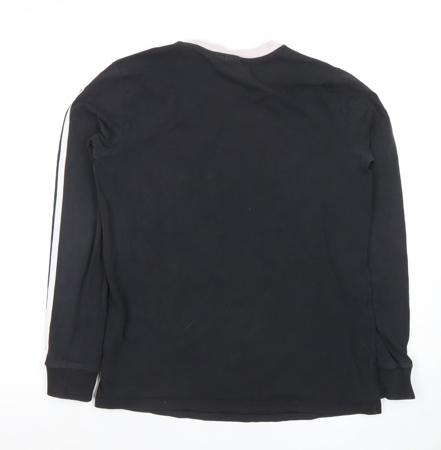 Adidas Womens Black Long Sleeve Basic Crew Neck T-Shirt Size 14