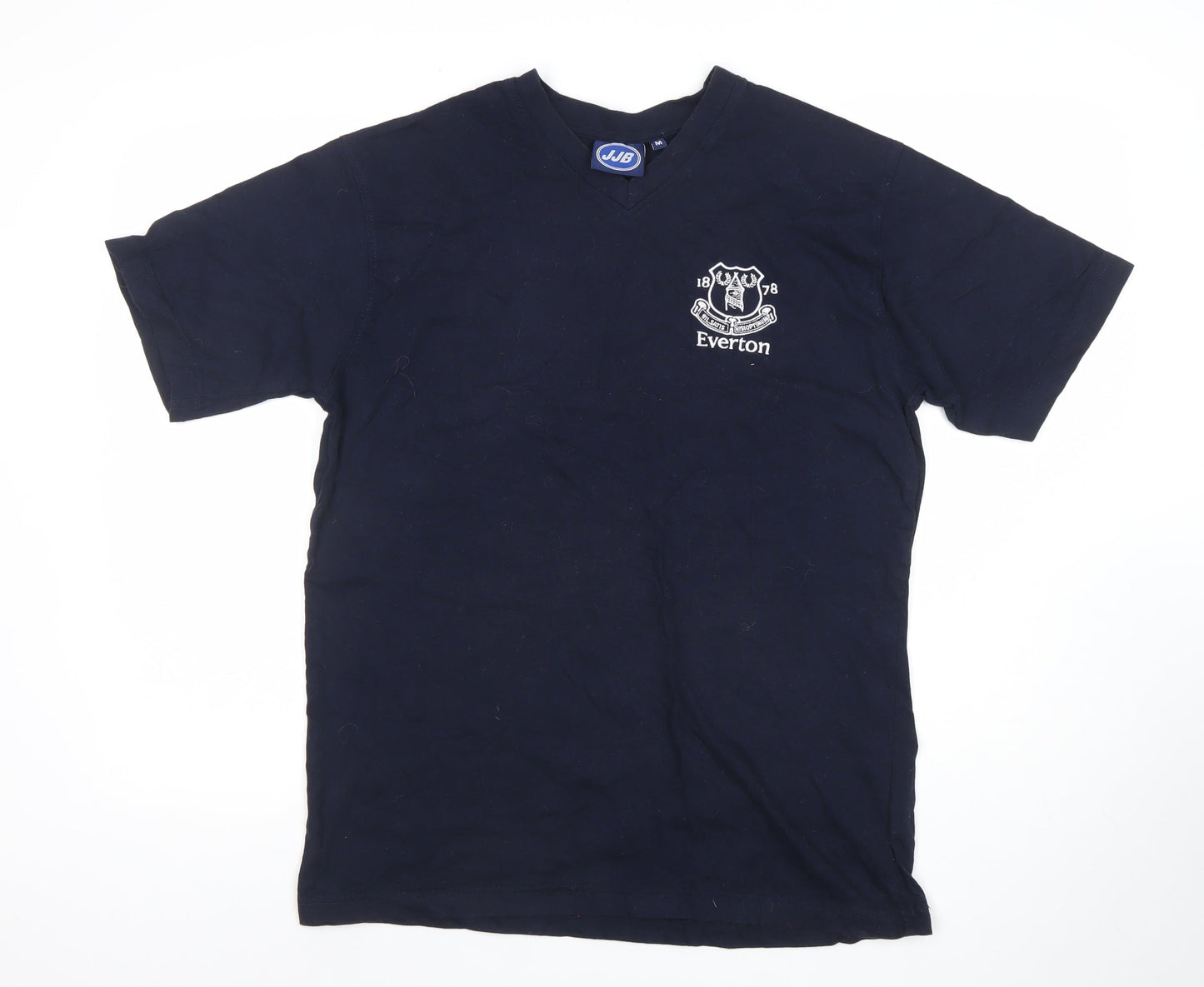 JJB Men’s Blue Everton Embroidered V-Neck Cotton Sports T-Shirt M
