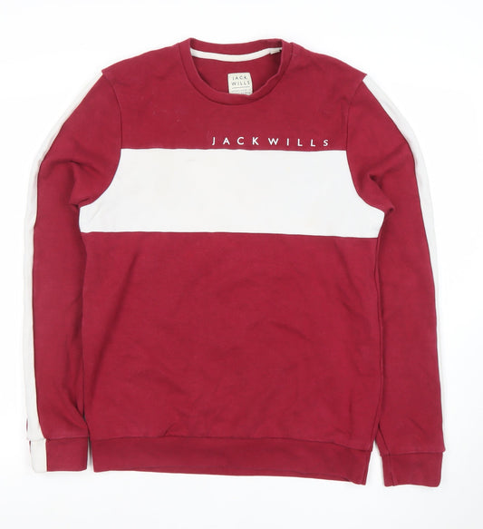 Mens UK S Regular Jack Wills Red Pullover Sweatshirt