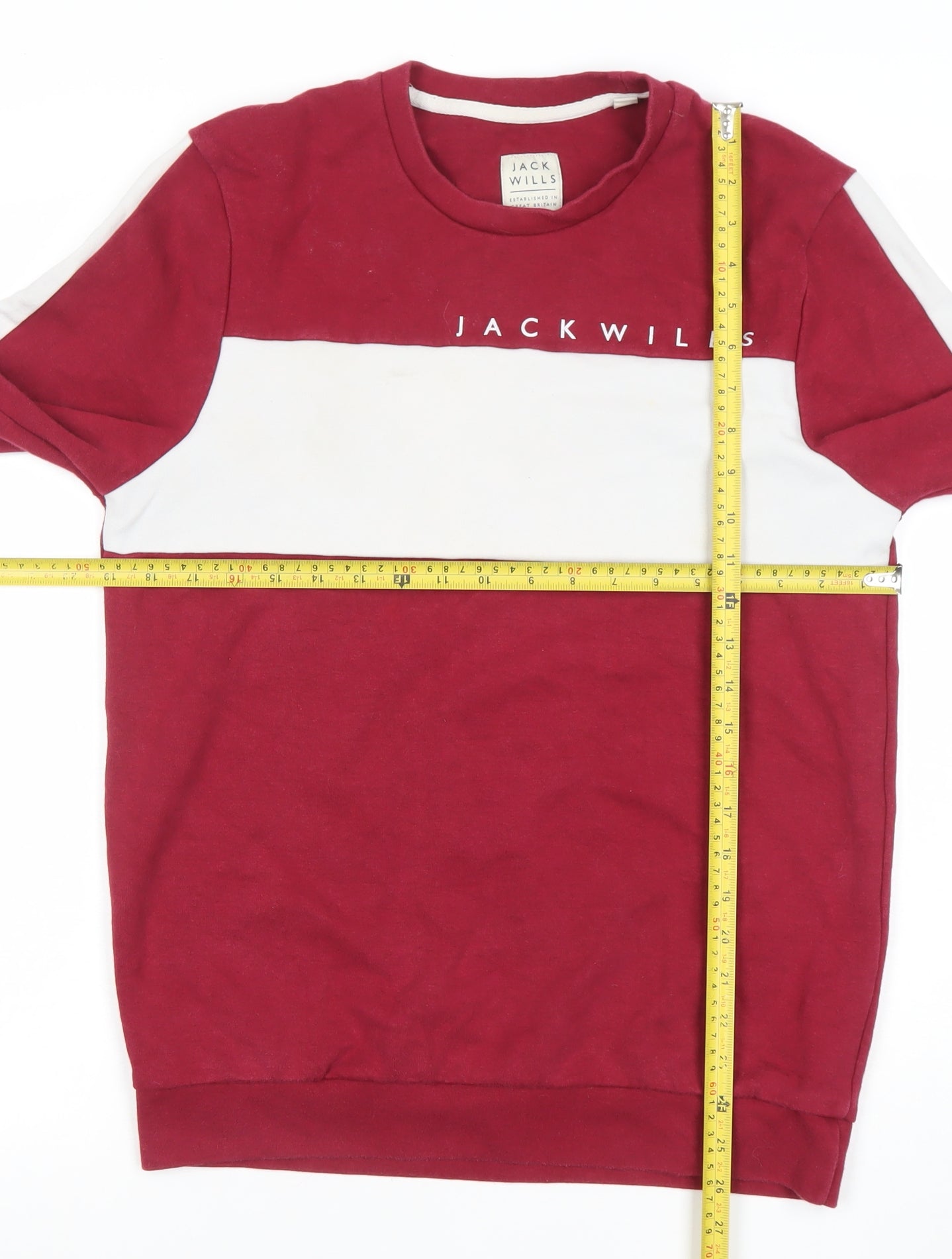 Mens UK S Regular Jack Wills Red Pullover Sweatshirt