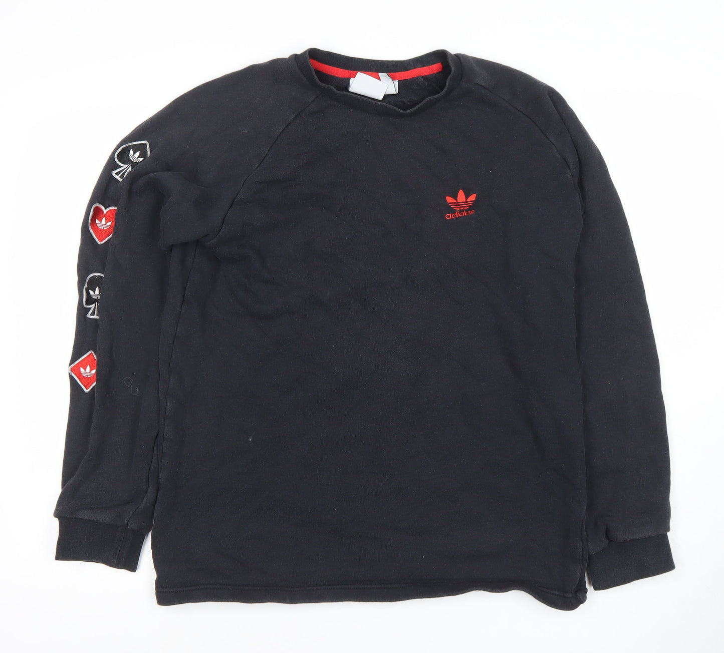 adidas Men's Black Crew Neck Pullover Sweatshirt Size M