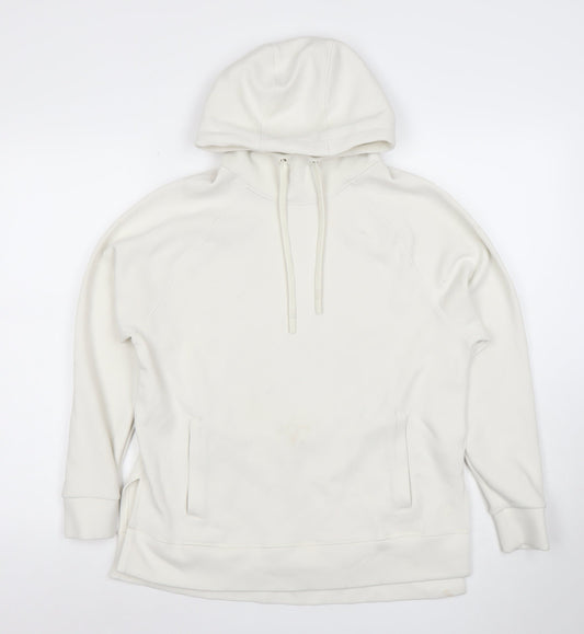 Marks and Spencer Women Ivory Cotton Pullover Hoodie XS