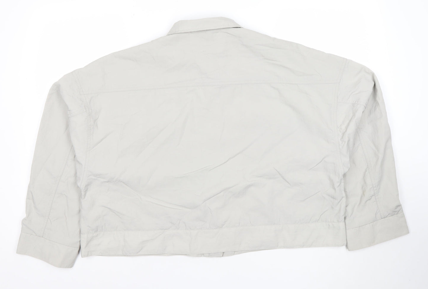 Nike Women Grey Lightweight Cropped Windbreaker Jacket S