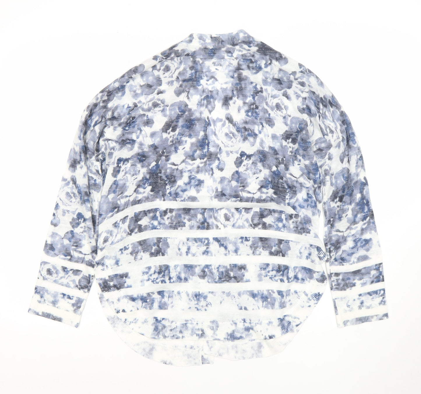 Marks and Spencer Women’s Blue Floral Open Knit Cardigan M