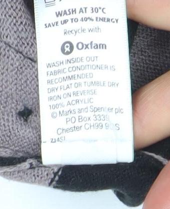 Marks and Spencer Womens Black Size 12 Striped Tunic Jumper