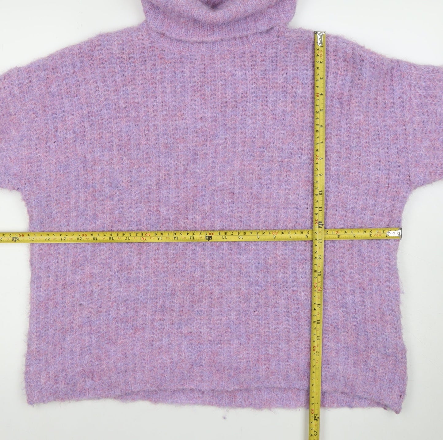 Culture Women's Purple Mohair Blend Roll Neck Jumper Size S