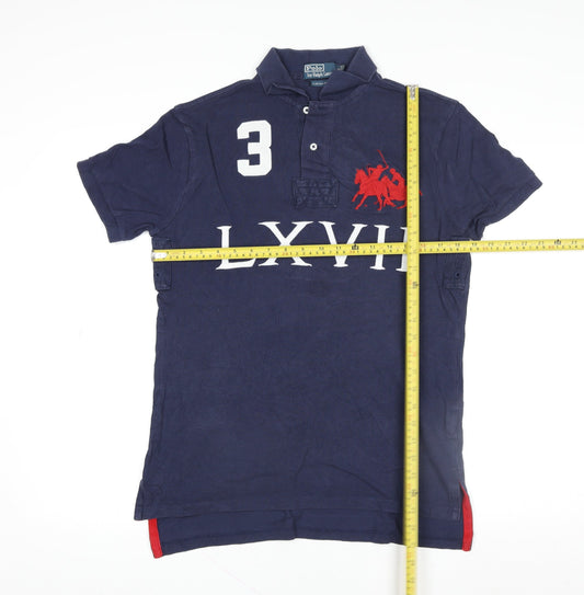 Ralph Lauren Men's Blue Custom Fit Polo Shirt Size S Embroidered Logo