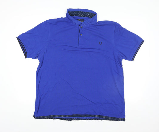 Fred Perry Men's Blue 2XL Slim Fit Cotton Polo Shirt